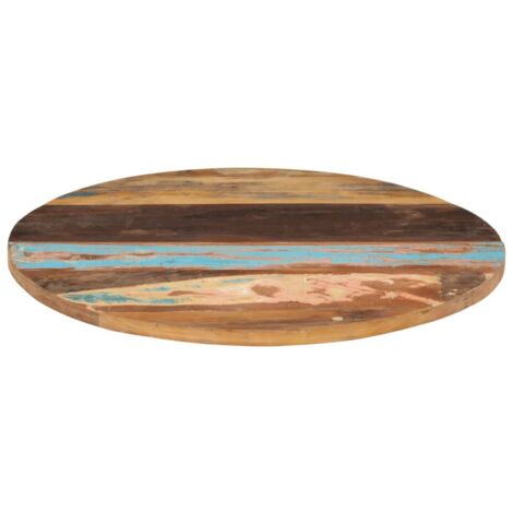 INLIFE Dessus de table rond 80 cm 25-27 mm Bois de récupération solide (1/5)