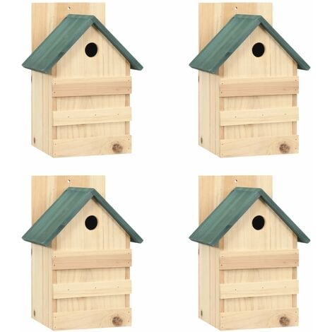 INLIFE Nichoirs 4 pcs Bois de sapin 23x19x33 cm