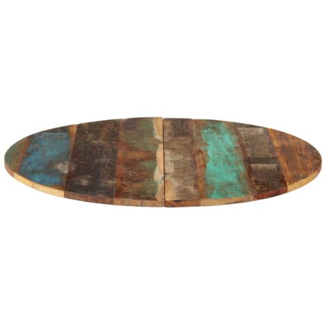 INLIFE Dessus de table rond 80 cm 15-16 mm Bois de récupération solide (1/5)