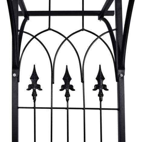 Arche de jardin fer 200 x 52 x 204 cm – Pour plantes grimpantes – Résistante aux intempéries – Design élégant noir – Inlife