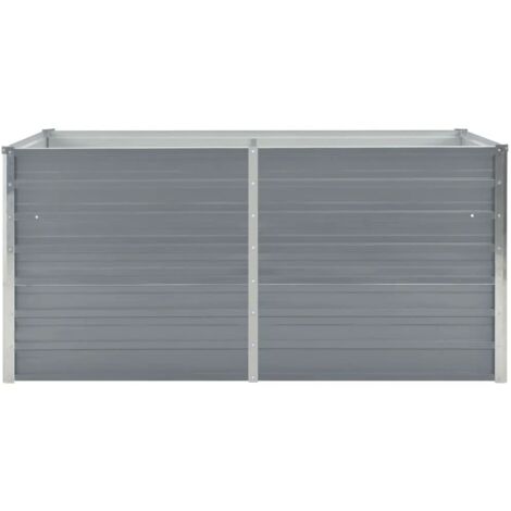 INLIFE Jardinière 160 x 80 x 77 cm Gris Acier galvanisé (1/5)