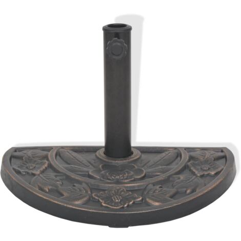 INLIFE Socle de parasol en résine demi-cercle Bronze 9 kg (1/5)