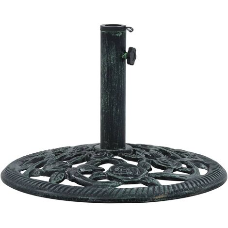 INLIFE Socle de parasol Vert 9 kg 40 cm Fonte (1/5)