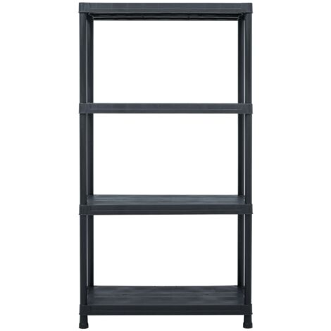INLIFE Étagère de rangement Noir 100 kg 60x30x138 cm Plastique (1/5)