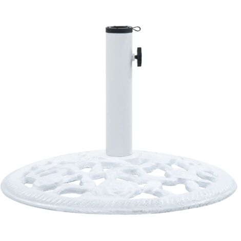 Socle de parasol Blanc 12 kg 48 cm Fonte - The Living Store (1/5)