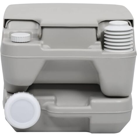 INLIFE Toilette portable WC Chimique Toilette Seche de camping Gris 20+10 L