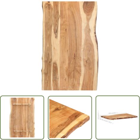 INLIFE Dessus de table Bois d'acacia massif 100x(50-60)x3,8 cm