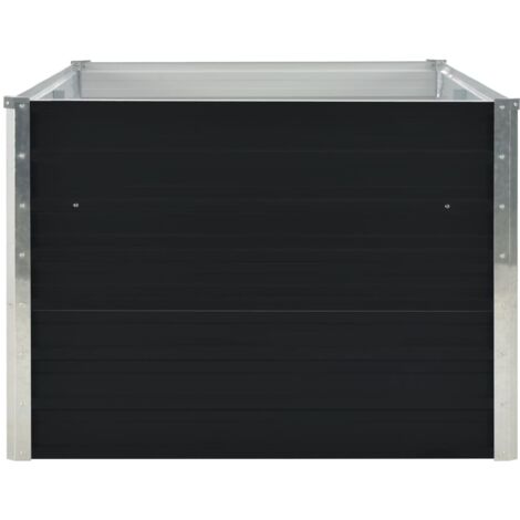 INLIFE Jardinière 160 x 80 x 45 cm Acier galvanisé Anthracite (1/5)