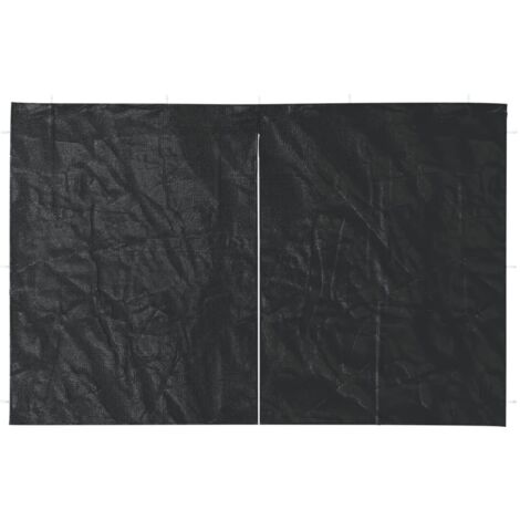 INLIFE Paroi de tente de réception 2pcs fermeture éclair PE Anthracite (1/3)