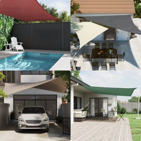 INLIFE Parasol en tissu Oxford triangulaire 3,6 x 3,6 x 3,6 m Crème (1/4)