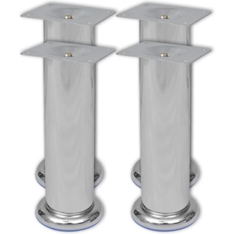 INLIFE Pieds ronds de canapé 8 pcs Chrome 180 mm (1/4)