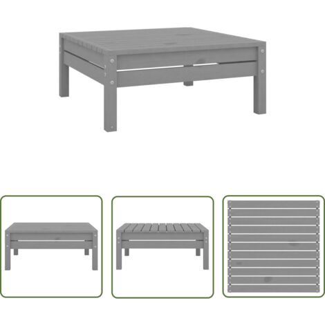 INLIFE Repose-pied de jardin Gris Bois de pin solide (1/5)