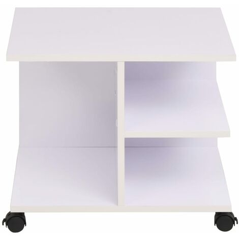 INLIFE Étagère à roulettes 50 x 35 x 42 cm Blanc (1/5)