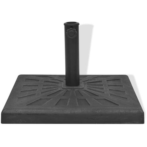INLIFE Base carrée de parasol Résine Noir 12 kg (1/5)