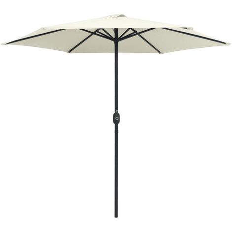INLIFE Parasol d'extérieur et mât en aluminium 270x246 cm Blanc sable (1/5)
