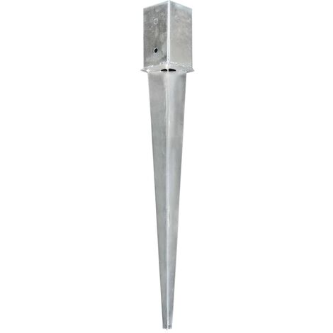 INLIFE Piquets au sol 6 pcs Argenté 8x8x76 cm Acier galvanisé (1/5)