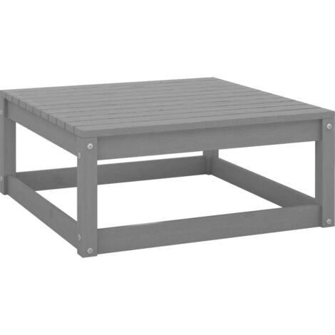 INLIFE Repose-pied de jardin avec coussin Gris Bois de pin massif (1/5)