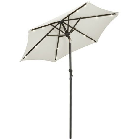 INLIFE Parasol avec lumières LED Sable 200x211 cm Aluminium (1/5)