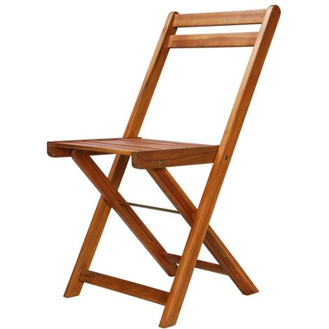 INLIFE Chaises de bistro d'extérieur 2 pcs Bois d'acacia solide (1/5)