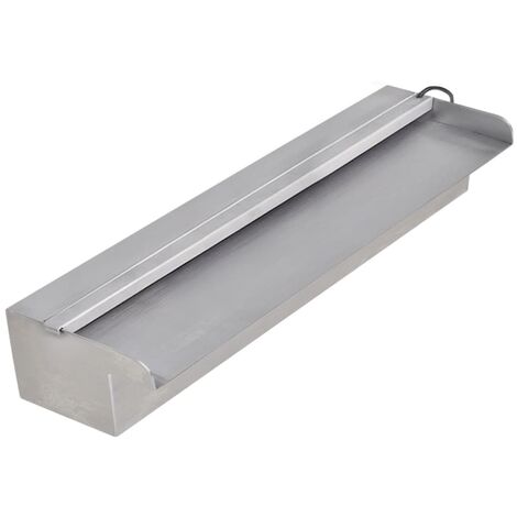 INLIFE Lame d'eau rectangulaire à LED 45 cm en acier inoxydable pour piscine