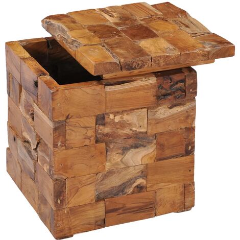 INLIFE Tabouret de rangement Bois de teck massif (1/5)