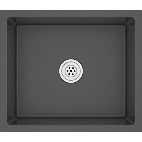 INLIFE Évier de cuisine fait main Noir Acier inoxydable (1/5)