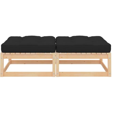 INLIFE Repose-pieds de jardin avec coussins 2 pcs Bois de pin solide (1/5)