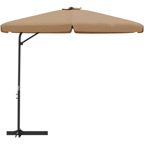 INLIFE Parasol d'extérieur avec mât en acier 300 cm Taupe (1/5)