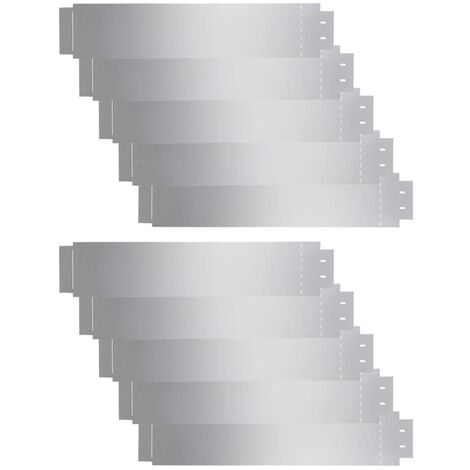 INLIFE Clôture de pelouse 10 pcs Acier galvanisé 100x20 cm (1/5)