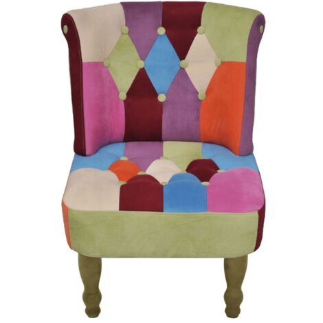 INLIFE Chaise en style français avec design de patchwork Tissu (1/5)