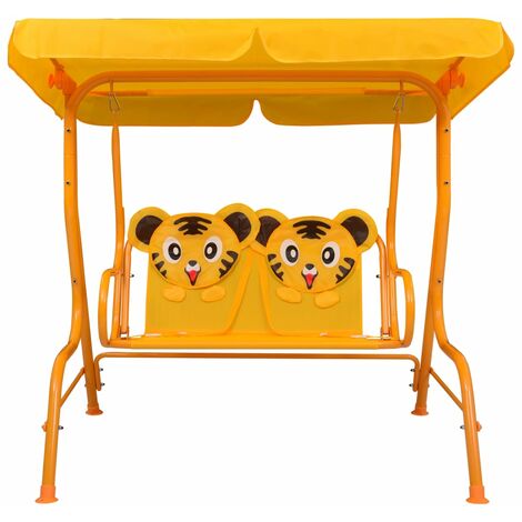 INLIFE Balancelle pour enfants Jaune 115x75x110 cm Tissu (1/5)