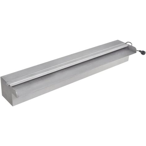 INLIFE Lame d'eau rectangulaire à LED 60 cm en acier inoxydable pour piscine (1/5)