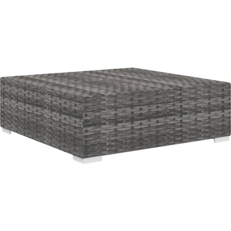 INLIFE Repose-pied sectionnel 1 pc avec coussin Résine tressée Gris (1/5)
