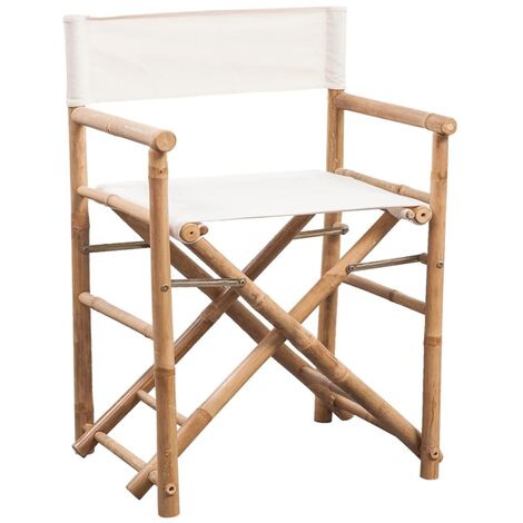 INLIFE Chaise pliable 2 pcs Bambou et toile (1/5)