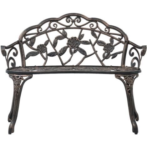 INLIFE Banc de bistrot 100 cm Bronze Aluminium coulé (1/5)