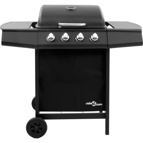 Barbecue à gaz 4 brûleurs – Surface de cuisson 48,5 x 37,5 cm – Puissance 8,0 kW – Hotte avec thermomètre intégré – Inlife