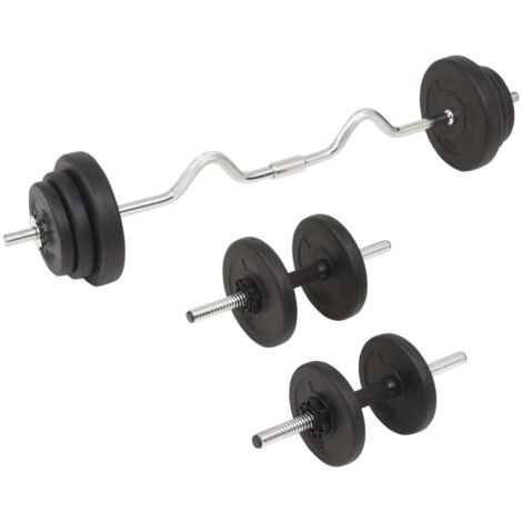 INLIFE Ensemble d'haltères et barres d'haltères 30 kg (1/5)