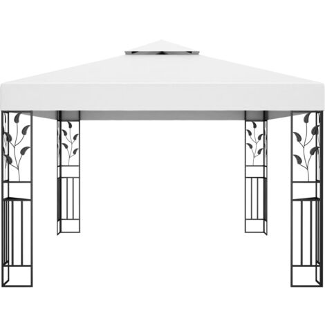 INLIFE Tonnelle avec double toit 3x4 m Blanc (1/5)