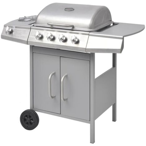Furniture Limited - Barbecue à gaz 4 + 1 zone de cuisson Argenté