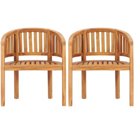 INLIFE Chaises en forme de banane 2 pcs Bois de teck solide (1/5)