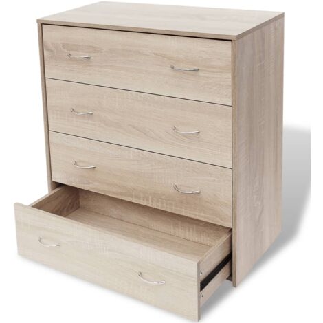 INLIFE Buffet avec 4 tiroirs 60 x 30,5 x 71 cm Couleur de chêne (1/5)