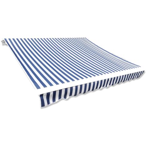 INLIFE Toit d'auvent Toile Bleu et blanc 3x2,5 m (Cadre non inclus) (1/5)