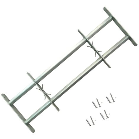 Grille de sécurité réglable pour fenêtres 700-1050 mm – Acier galvanisé – Installation horizontale – 2 barres transversales solides