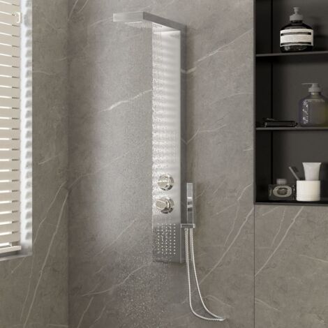 INLIFE Système de panneau de douche Acier inoxydable Carré (1/5)