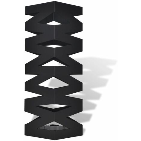 INLIFE Porte-parapluie carré Noir Acier 48,5 cm (1/5)