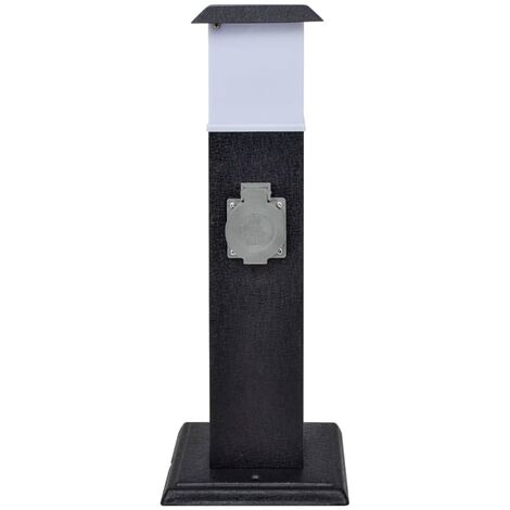 INLIFE Pilier avec lampe pour prise de jardin Noir (1/5)