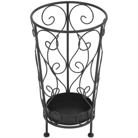 INLIFE Porte-parapluie Style vintage Métal 26 x 46 cm Noir (1/5)
