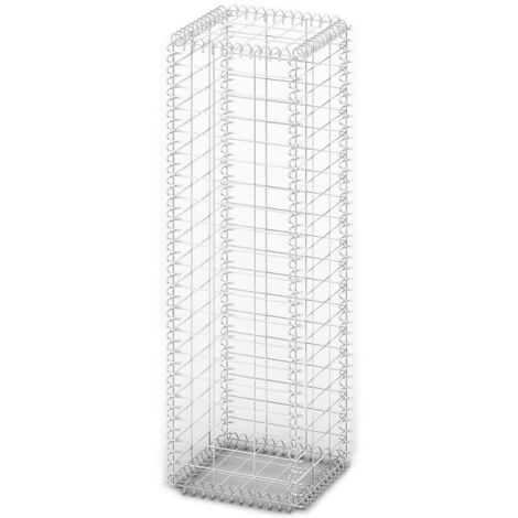 INLIFE Panier de gabion avec couvercle Fil galvanisé 100 x 30 x 30 cm (1/5)