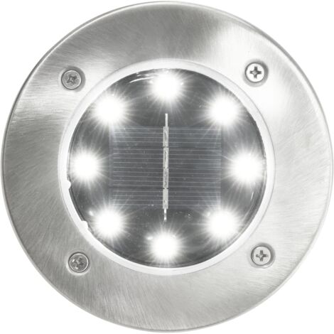 INLIFE Lampe solaire de sol 8 pcs Lumières LED Blanc (1/5)