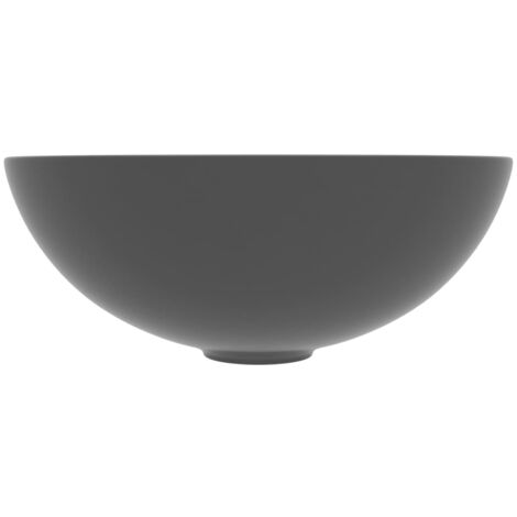 INLIFE Lavabo de salle de bain Céramique Gris foncé Rond